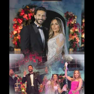 مشاهد من حفل زفاف لينة طهطاوي ومحمد فرج   .. هنا الزاهد خدت بوكية العروسة