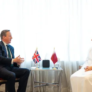 #الخارجية_القطرية :  رئيس مجلس الوزراء وزير الخارجية @MBA_AlThani_  يجتمع مع وزير الخارجية البريطاني .