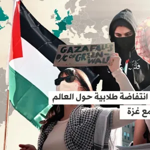 خريطة انتفاضة طلاب العالم تضامناُ مع غزة