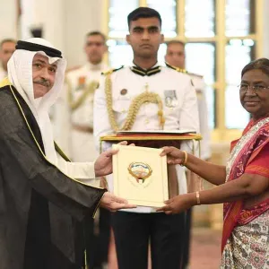 سفير الكويت لدى الهند يقدم أوراق اعتماده إلى الرئيسة دروبادي مورمو