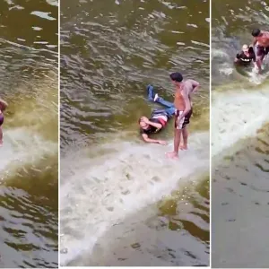 صفعه مرارا وتكرارا.. صياد ينقذ رجلا قرر الانتحار وزوجته في مياه نهر جومتي جنوب الهند (فيديو)
