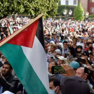 مغاربة يجددون بالرباط التضامن مع غزة