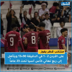 منتخب #قطر يفوز على #الأردن ويتأهل إلى ربع نهائي #كأس_آسيا_تحت_23_عاماً