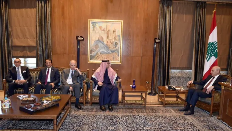 سفير دولة قطر يشارك في اجتماع رئيس مجلس النواب اللبناني مع سفراء دول اللجنة الخماسية