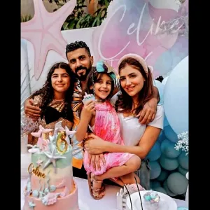 مي عمر ومحمد سامي يحتفلان بعيد ميلاد ابنتهما سيلين بطريقة مبهجة