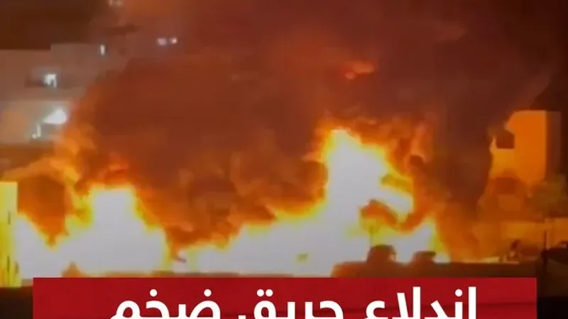 حريق ضخم في مدينة #الخليل بالضفة الغربية  #سوشال_سكاي  #فلسطين