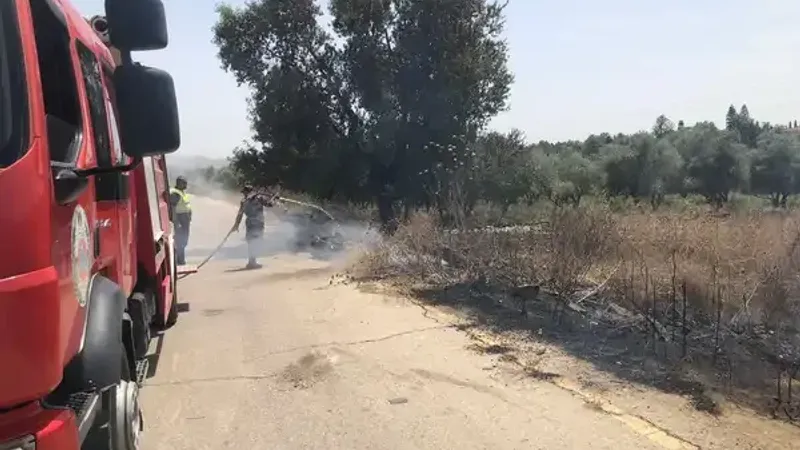 حريق يلتهم عشرات الدونمات من أراضي كفر الديك ودير بلوط غرب سلفيت
