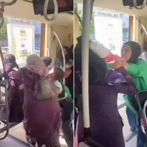 شاهد.. نساء تركيات يعتدين على سورية داخل قطار المترو ويدفعونها خارجه