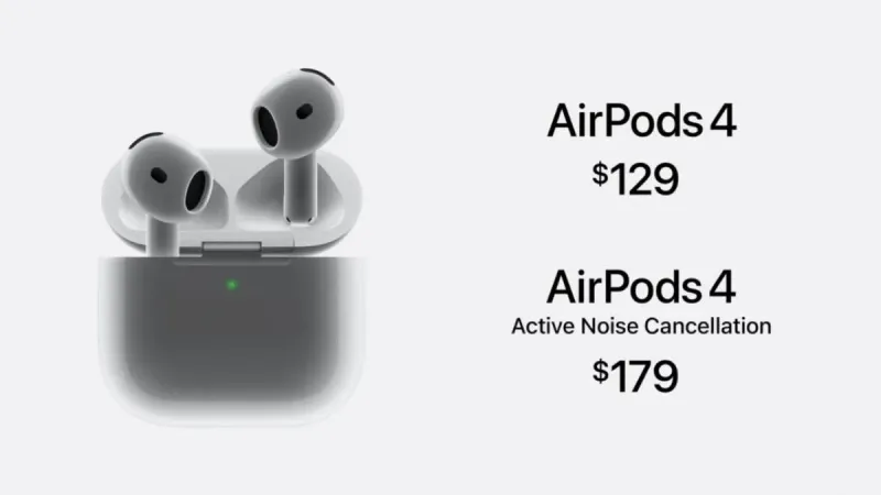 آبل تكشف عن سماعات AirPods 4 في إصدارين، أحدهما مزود بإلغاء الضوضاء