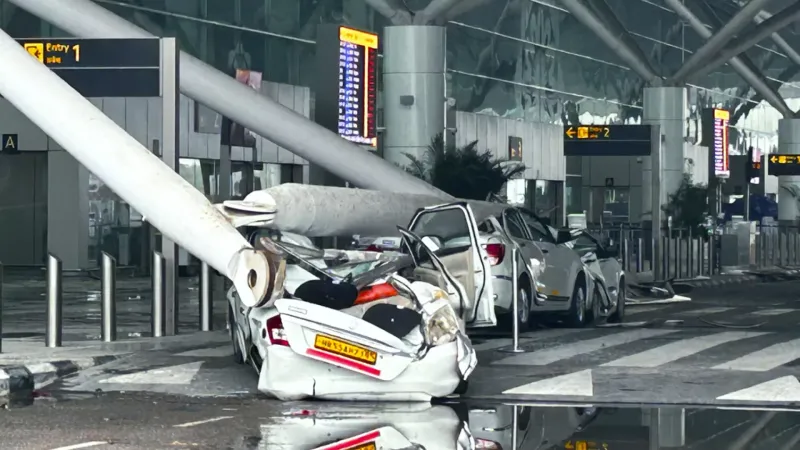 فيديو. تعليق الرحلات في مطار نيودلهي بعد الانهيار الكارثي لسقف المبنى