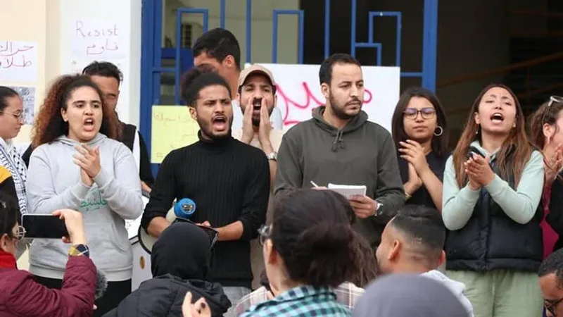 طلبة معهد الصحافة يدخلون اعتصاما مفتوحا مساندة للشعب الفلسطيني