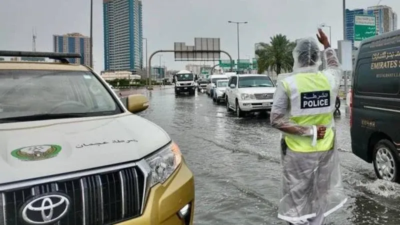 شرطة عجمان تعزّز جهودها لتأمين الحركة المرورية خلال الحالة الجوية