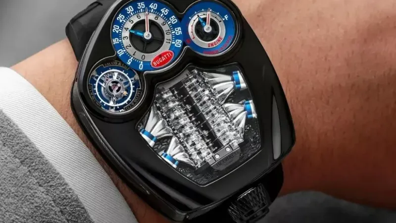 ساعة بوجاتي بقيمة 340,000 دولار تتميز بمحرك V16 صغير