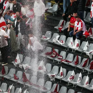 مباراة تركيا وجورجيا.. تدفق المياه في الملعب ومشاجرة بين الجماهير على المدرجات