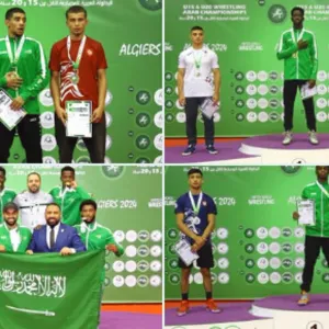 أخضر المصارعة يحصد 4 ميداليات في البطولة العربية
