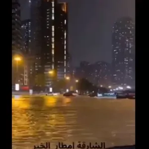 النهار يتحول إلى ليل.. سماء الإمارات تتلون بالأسود بسبب «المنخفض المطير» (فيديو)