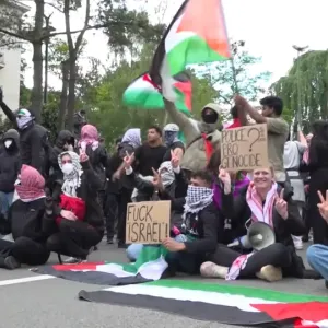 فيديو. احتجاجات واسعة داعمة لغزة أمام سفارة إسرائيل في بلجيكا