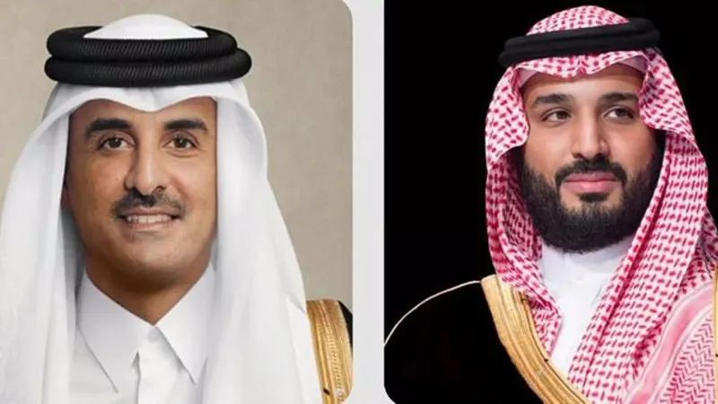ولي العهد يتلقى اتصالاً هاتفيًا من أمير قطر ويبحثان جهود خفض التصعيد العسكري
