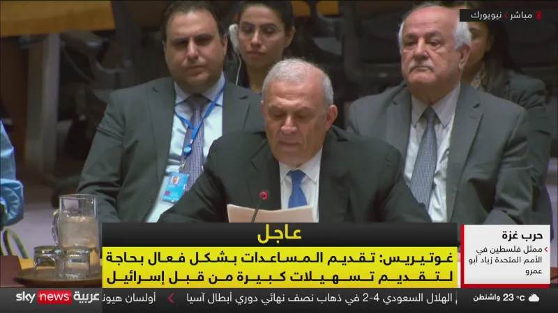 بدء جلسة مجلس الأمن للتصويت على مشروع قرار بشأن عضوية فلسطين بالأمم المتحدة  #سكاي_مباشر
