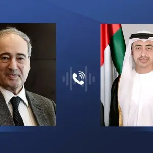 عبدالله بن زايد ووزير خارجية سوريا يبحثان العلاقات بين البلدين