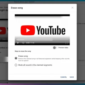 يوتيوب تحدث أداة مسح الأغنية لإزالة الموسيقى المحمية