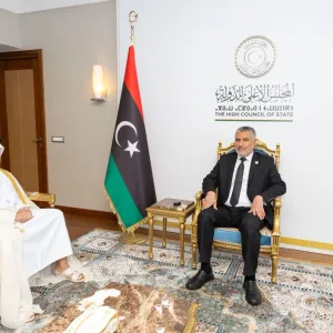 رئيس المجلس الأعلى لدولة ليبيا يجتمع مع سفير دولة قطر