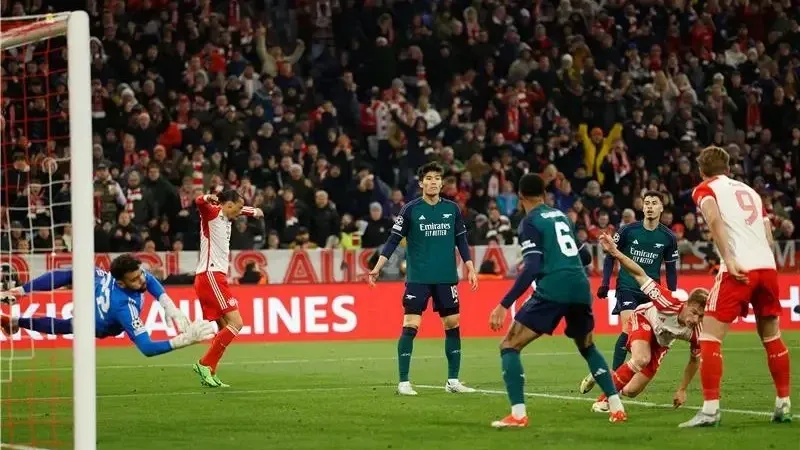 بايرن ميونيخ يتأهل إلى نصف نهائي دوري أبطال أوروبا بعد تغلبه على أرسنال
