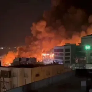 مراسلة RT: طواقم الدفاع المدني الفلسطيني تتعامل مع حريق ضخم بمصنع في محافظة الخليل (فيديو)