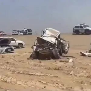 «أمن الطرق»: إصابات و4 وفيات في حادثة تصادم 13 مركبة على طريق الرين