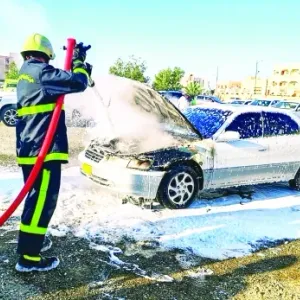 "الدفاع المدني" تتعامل مع 953 حادث حريق مركبة العام الماضي