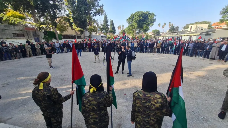 لبنان.. مسيرة جماهيرية حاشدة في "مخيم البص" دعماً لغزة