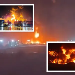 العراق.. حريق هائل بمصفى نفط في أربيل (فيديوهات + صور)