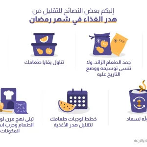 7 نصائح للتقليل من هدر الغذاء في شهر رمضان
