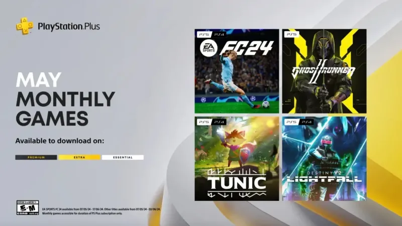 ألعاب PlayStation Plus لشهر مايو تتضمن لعبة Ghostrunner 2 ولعبة Tunic الكلاسيكية الحديثة