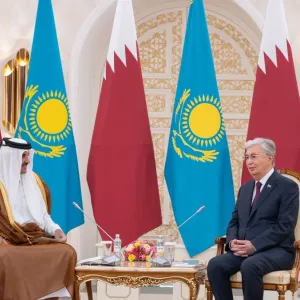 سمو الأمير ورئيس كازاخستان يعقدان جلسة مباحثات رسمية