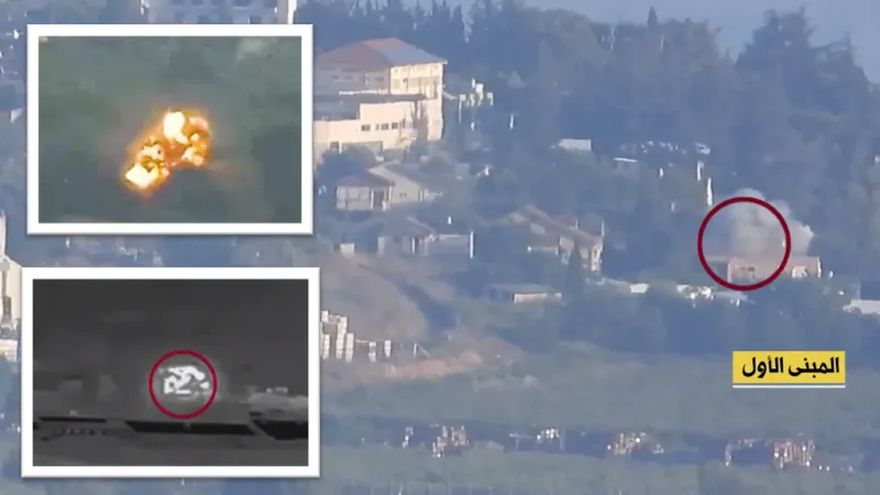 "حزب الله" يبث لقطات من استهدافه مبنيين ودبابة "ميركافا" للجيش الإسرائيلي (فيديو)