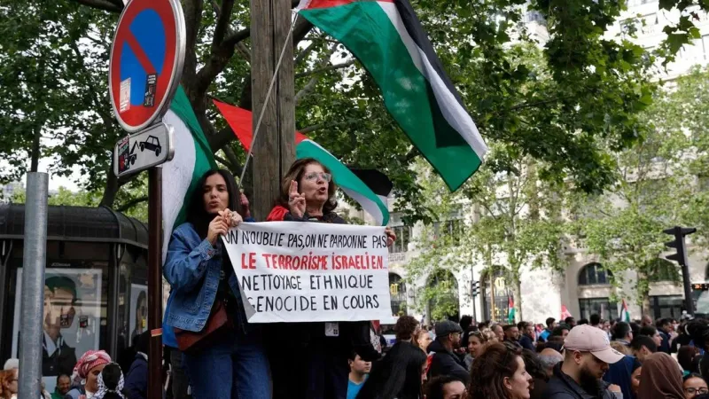 تظاهرات حاشدة في باريس تنديداً بالقصف الإسرائيلي على مخيم رفح