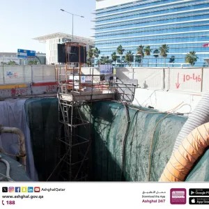 أشغال: بدء إنشاء نفق تصريف مياه الأمطار - المرحلة 3 (جنوب الدوحة)