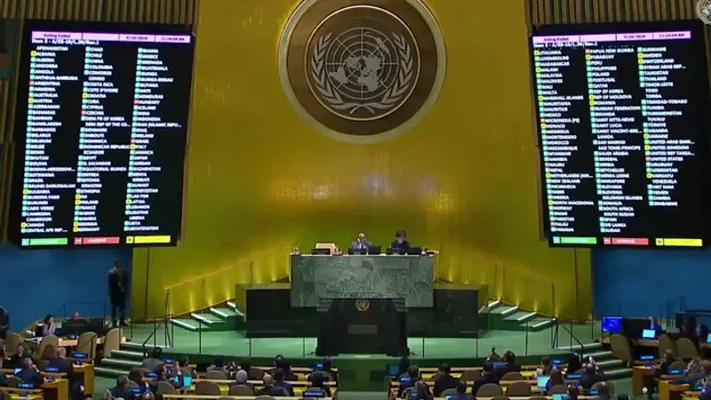 #فيديو_الشرق| لحظة اعتماد الجمعية العامة قرارا يدعم طلب فلسطين بالانضمام لعضوية الأمم المتحدة بأغلبية 143 صوتا