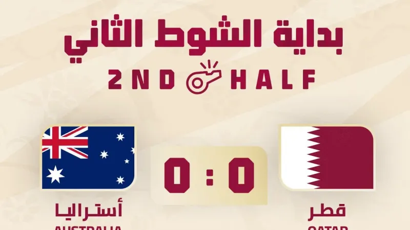 بـدايـة الـشـوط الـثـانـي قطر (0) - (0) أسـتـرالـيـا #العرب_قطر #العنابي_آسيا #كأس_آسيا_تحت_23_سنة #الطريق_إلى_باريس