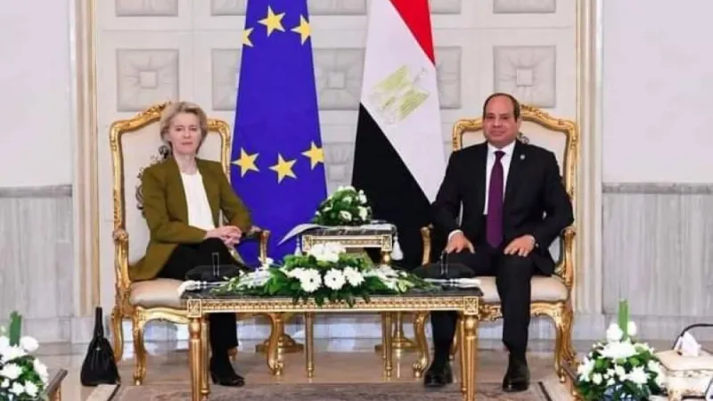 الرئيس المصري يلتقي رئيسة المفوضية الأوروبية