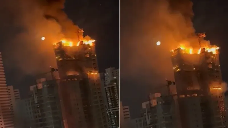 حريق ضخم يلتهم مبنى شاهقا في البرازيل (فيديو)
