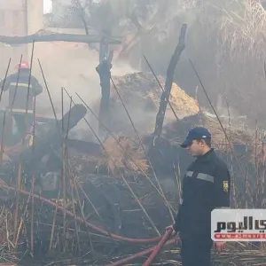حريق هائل يلتهم معرض أثاث في دمياط