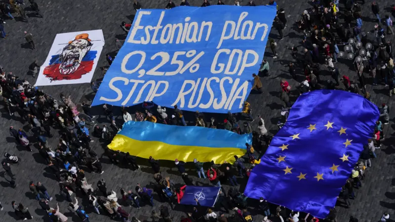 فيديو. تجمع في براغ لدعم أوكرانيا من خلال "الخطة الأستونية"