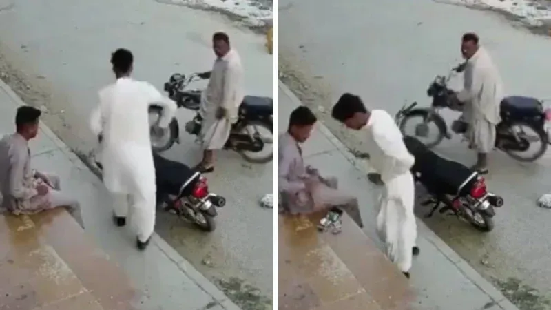 أجرأ عملية سرقة.. شاهد : لصان في باكستان يسرقان مقتنيات شاب ودراجته النارية أمام المارة ويهربان بكل هدوء