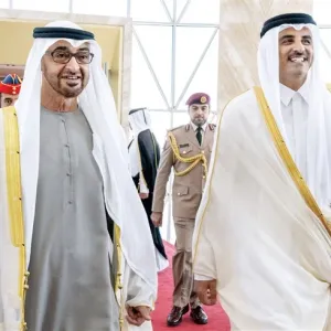 رئيس الدولة في مقدمة مستقبليه..أمير قطر يصل إلى البلاد في زيارة أخوية