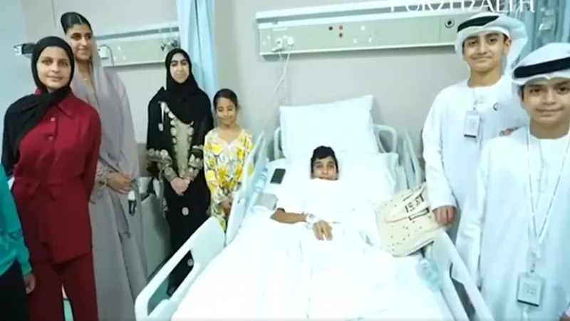 أعضاء البرلمان الإماراتي للطفل والمتطوع الصغير يزورون أطفال غزة في خليفة الطبية وبرجيل