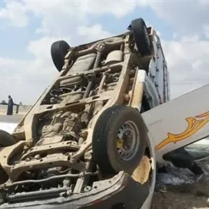 إصابة 20 شخصا في إنقلاب سيارة ربع نقل على صحراوي المنيا