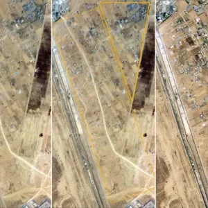 صور أقمار صناعية تظهر شق طرق إمداد إسرائيلية لمعبر رفح