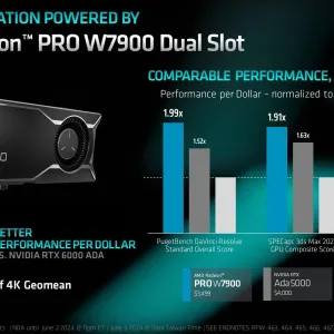 معالج AMD Radeon Pro W7900 Dual Slot يحصل على تخفيض في الأسعار بقيمة 500 دولار #Computex2024